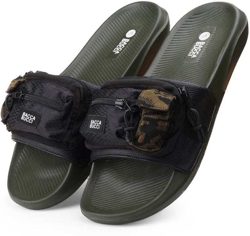 bacca bucci Men Slides Olive 9 - Image 7
