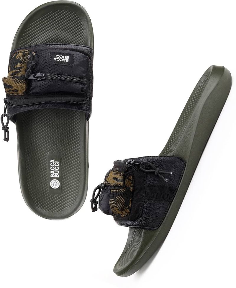 bacca bucci Men Slides Olive 9 - Image 6