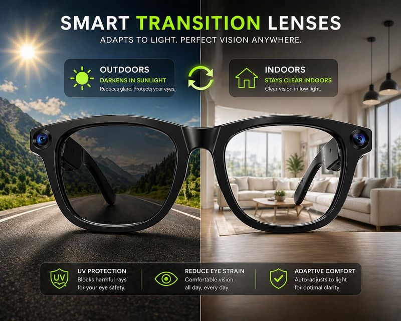 TULUA G2 AI Camera Smart Glasses, 8MP,HD, Photo&Video, Bluetooth,Voice Translation m23 (Black) - Image 7
