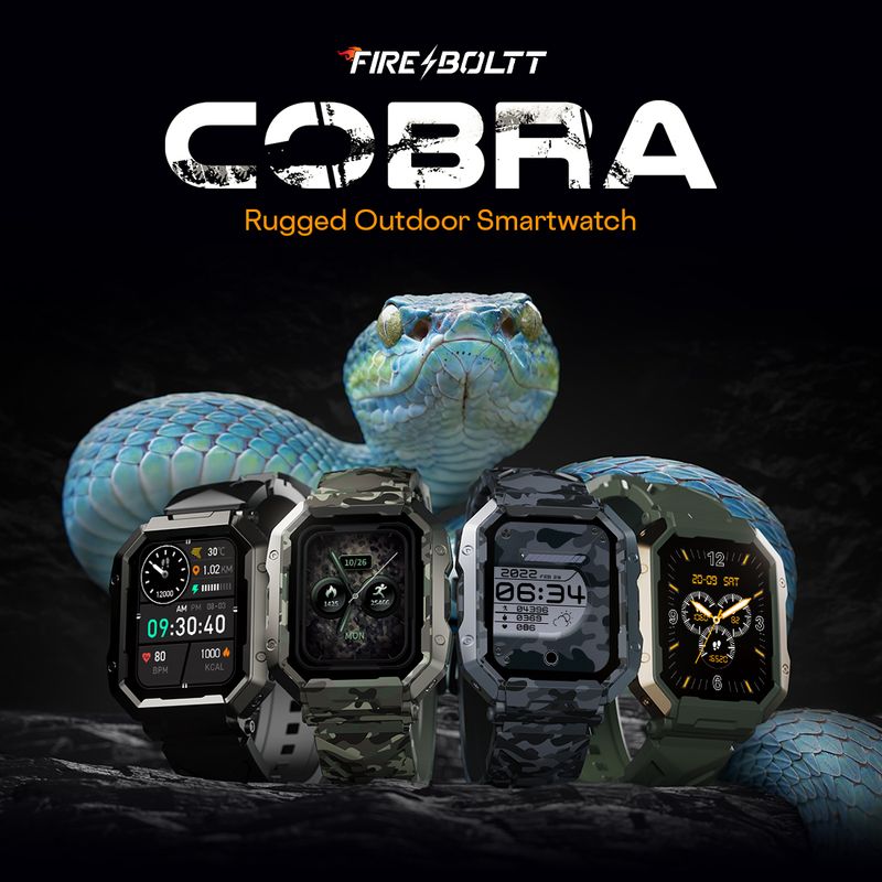 Fire-Boltt Cobra 45.2mm (1.78) AMOLED Army Grade Build, Bluetooth Calling with 123 Sports Smartwatch (Camo Black Strap, Free Size) - Image 6