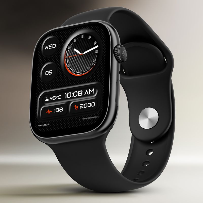 Fire-Boltt Rise X 2.01 HD Display, Wireless Charging, Rotating Crown, Bluetooth Call Smartwatch (Black S Strap, Free Size) - Image 5