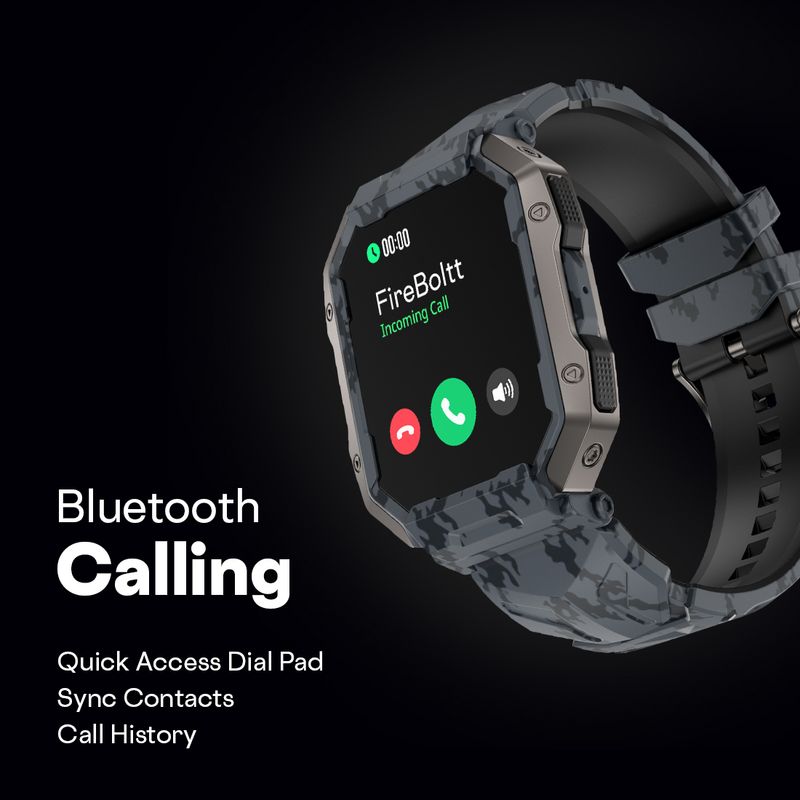 Fire-Boltt Cobra 45.2mm (1.78) AMOLED Army Grade Build, Bluetooth Calling with 123 Sports Smartwatch (Camo Black Strap, Free Size) - Image 7