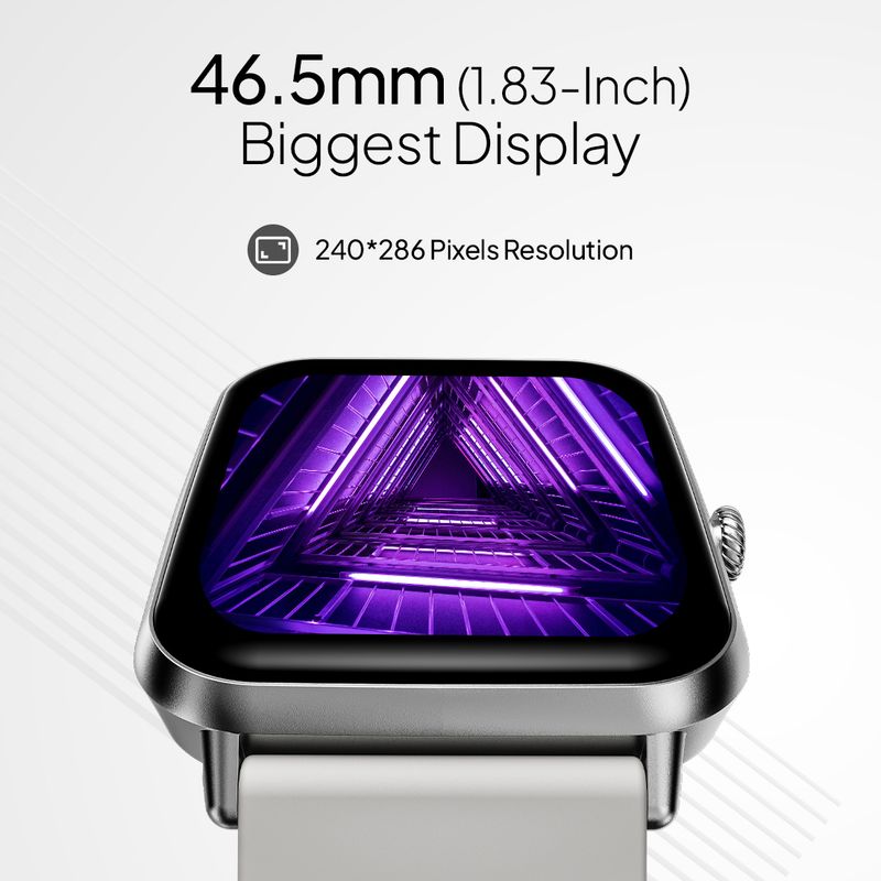 Fire-Boltt Ninja Calling Pro Plus 46.5mm Smartwatch, Silver - Image 8