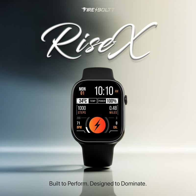 Fire-Boltt Rise X 2.01 HD Display, Wireless Charging, Rotating Crown, Bluetooth Call Smartwatch (Black S Strap, Free Size) - Image 7