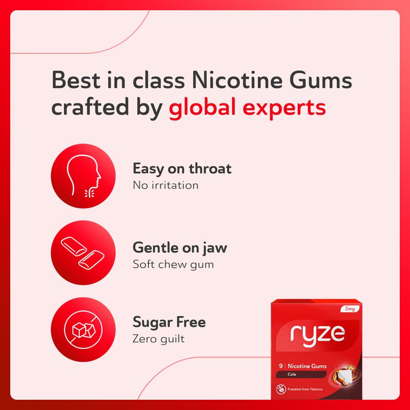 Ryze 2mg Cola Flavor Nicotine Gum, Pack of 9 - Image 5