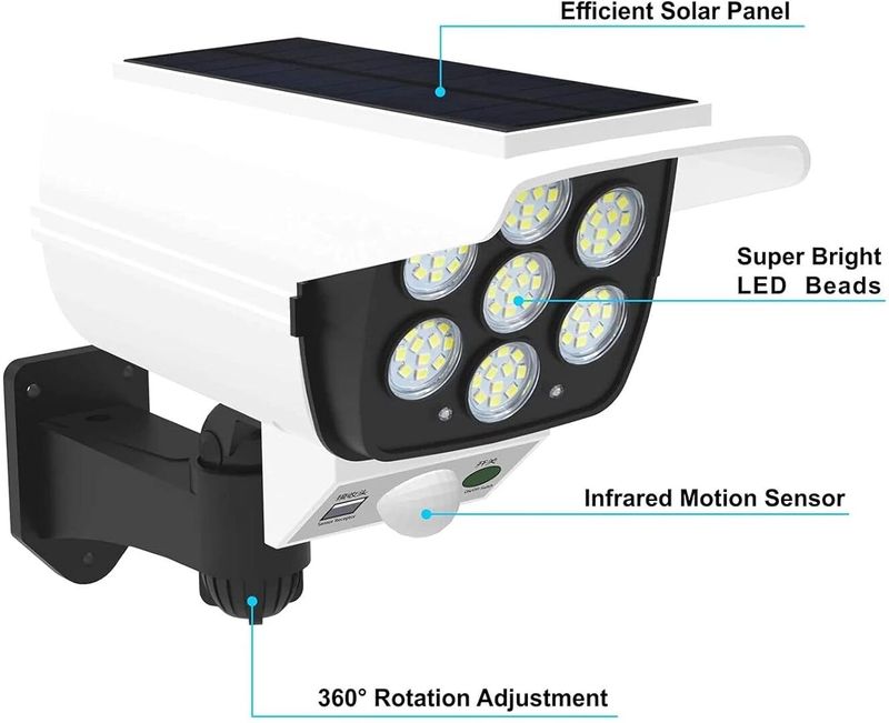 Shikshapatri শিà¦à§à¦·à¦¾à¦ªà¦¾à¦¤à§à¦°à§ Solar Security Camera Light, Motion Sensorâ 3 Modes,Waterproof Outdoor LED Light সà§à¦²à¦¾à¦° লাà¦à¦ সà§à¦ (à¦à¦¯à¦¼à¦¾à¦² মাà¦à¦¨à§à¦à§à¦¡ 1 à¦à¦° পà§à¦¯à¦¾à¦) - Image 4