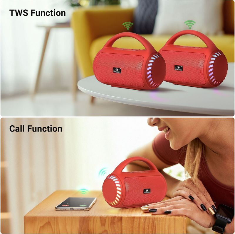 ZEBRONICS County 5 Plus 8W Bluetooth Speaker (Red) - Image 8