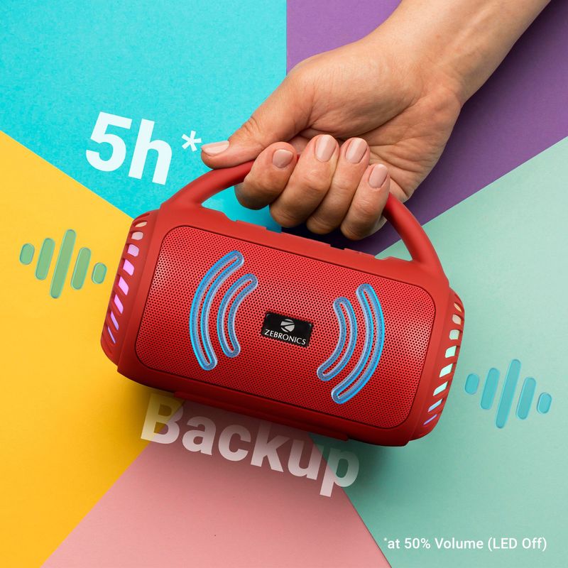 ZEBRONICS County 5 Plus 8W Bluetooth Speaker (Red) - Image 7
