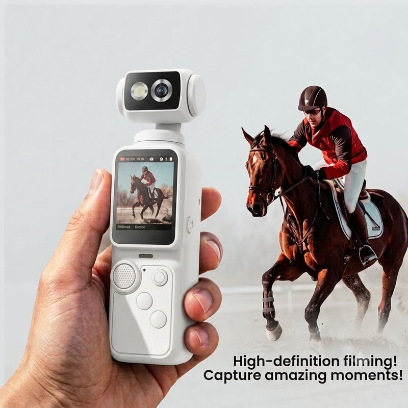PREMY Mini Pocket Camera 2K Ultra HD 270° Rotating Lens (White, 20MP) - Image 4