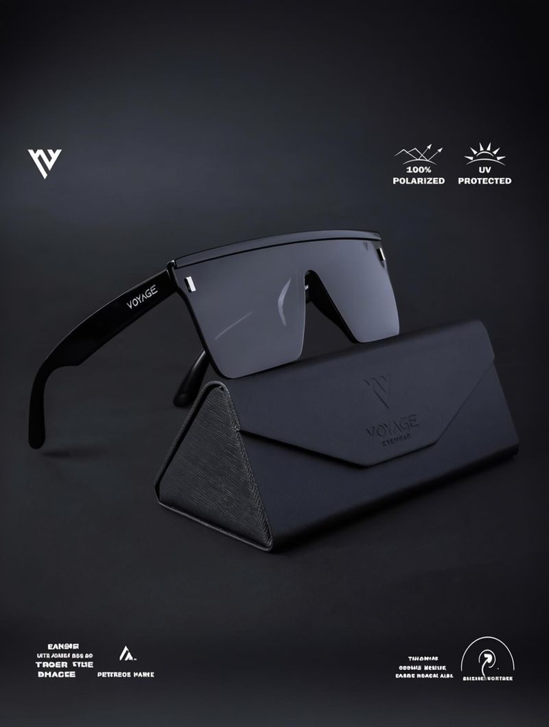 VOYAGE Polarized Wayfarer Sunglasses (56) (For Men & Women, Black) - Image 5