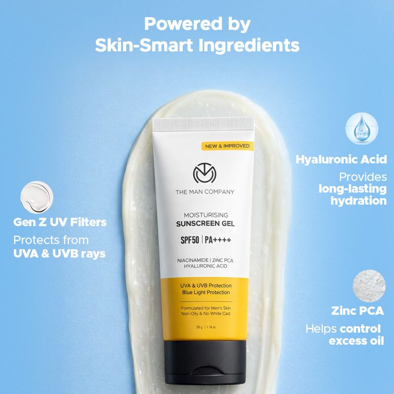 THE MAN COMPANY Sunscreen SPF 50 PA++++ Gel 50g - Image 7