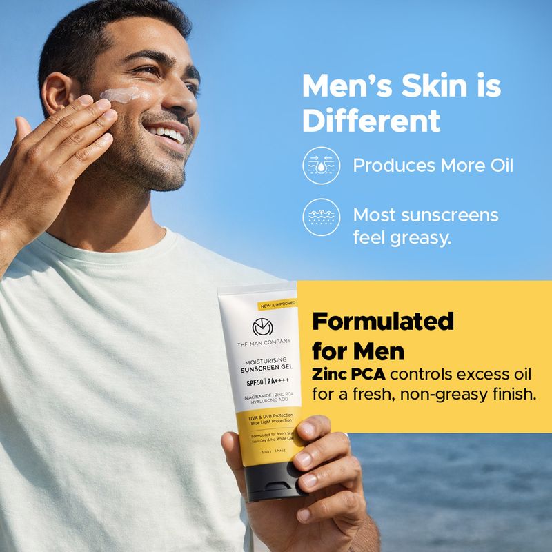 THE MAN COMPANY Sunscreen SPF 50 PA++++ Gel 50g - Image 8