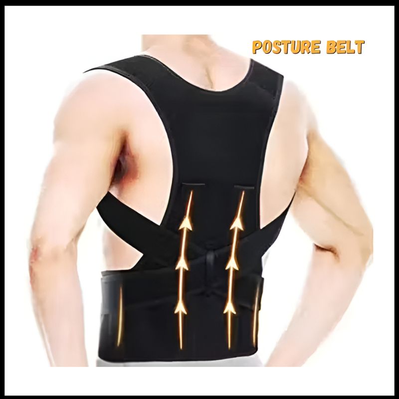 ReeBeet Back & Shoulder Support Brace for Spine| Posture Corrector Belt | Men & Women| Posture Corrector (Black) - Image 5