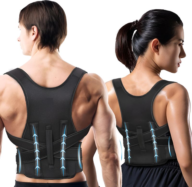 ReeBeet Back & Shoulder Support Brace for Spine| Posture Corrector Belt | Men & Women| Posture Corrector (Black) - Image 7