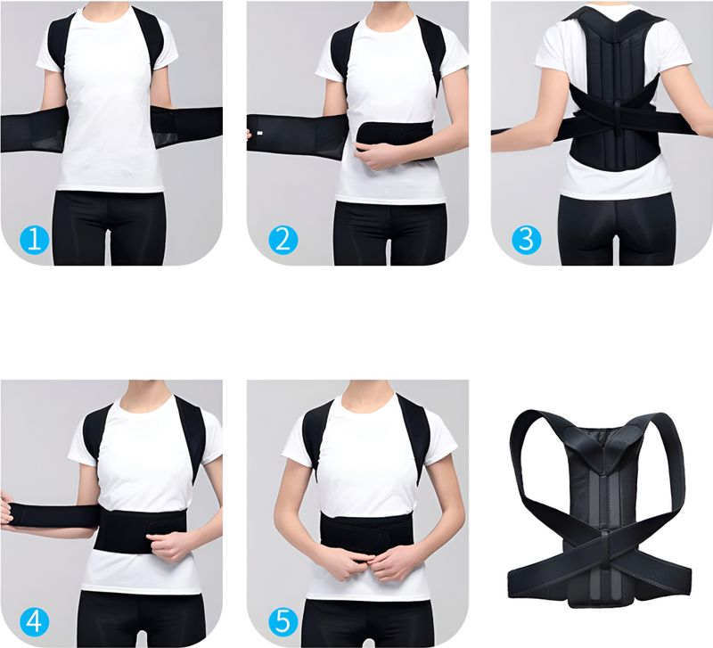 ReeBeet Back & Shoulder Support Brace for Spine| Posture Corrector Belt | Men & Women| Posture Corrector (Black) - Image 6