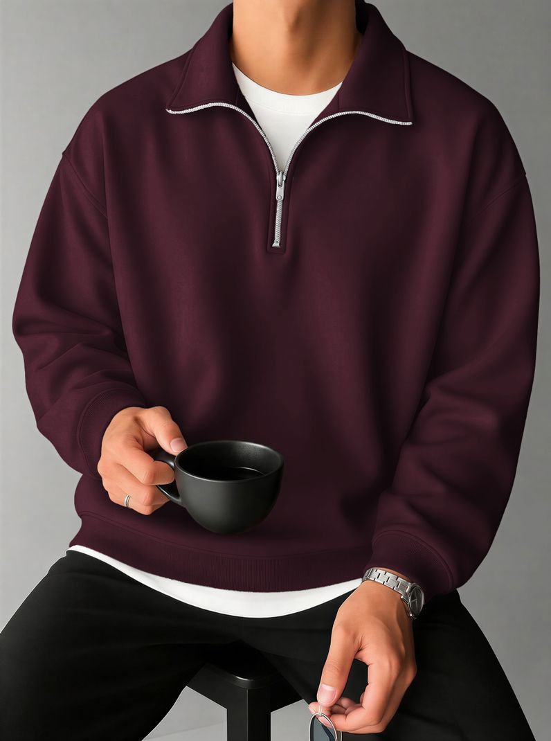 HOODLER Men Full Sleeve Solid Sweatshirt - Image 5