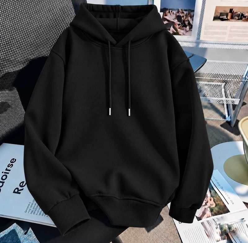 AL MAKHDOOM Men Full Sleeve Solid Hooded Sweatshirt - Image 5