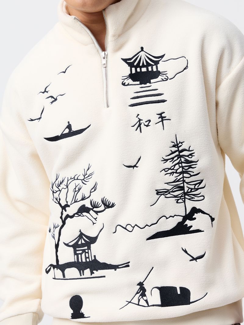 The Souled Store Men Full Sleeve Embroidered Sweatshirt - Image 6