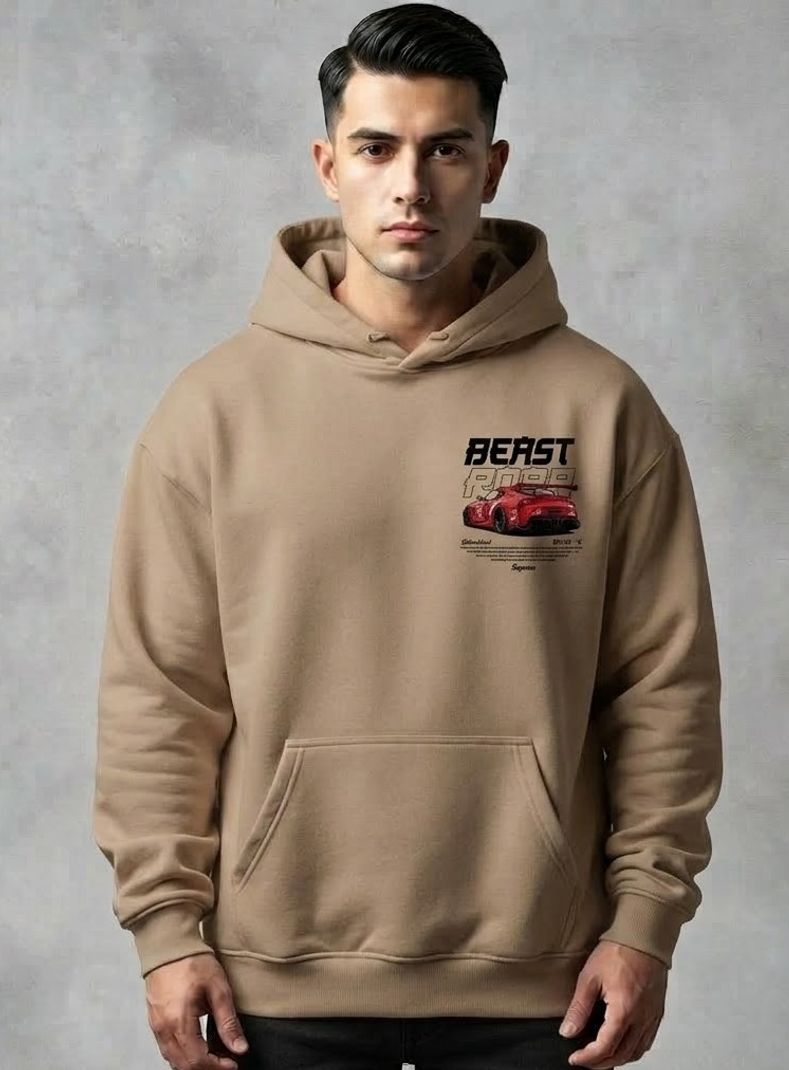 URVCREATION Men Full Sleeve Graphic Print Reversible Hooded Sweatshirt - Image 6