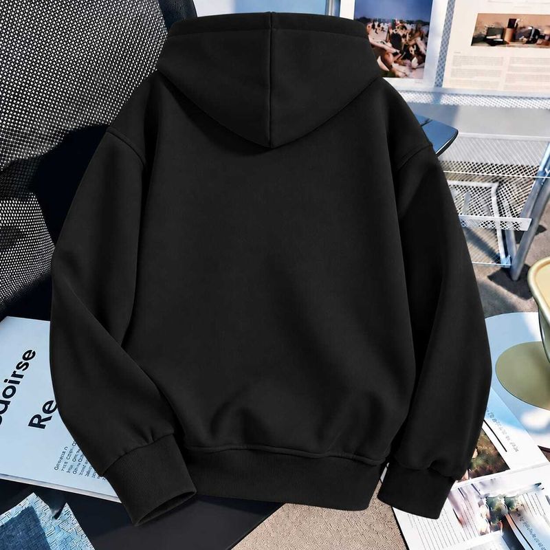 AL MAKHDOOM Men Full Sleeve Solid Hooded Sweatshirt - Image 6
