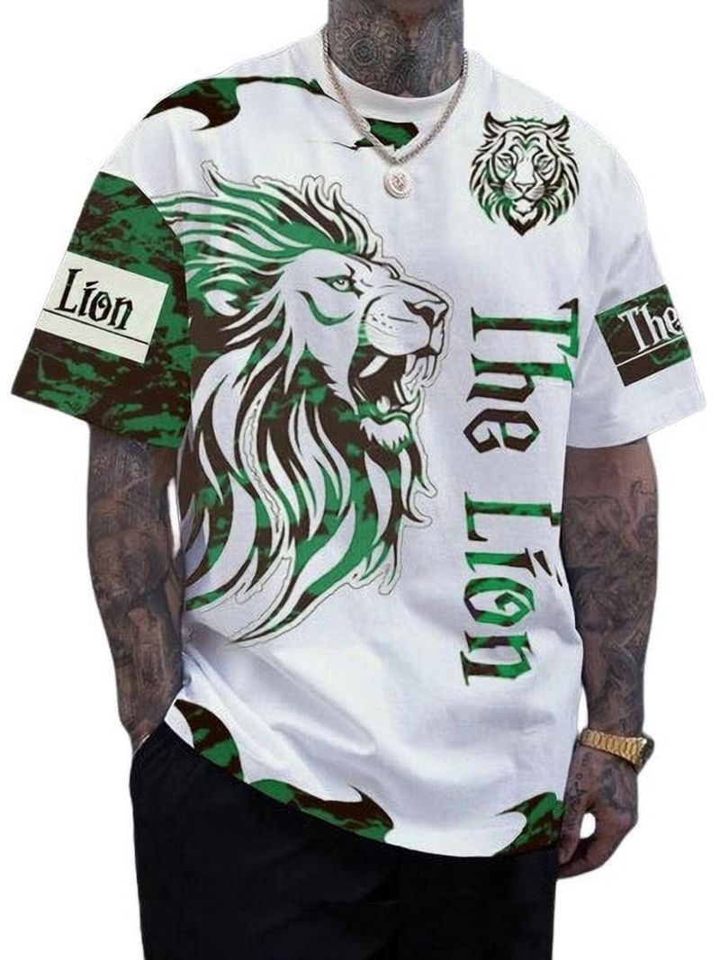 Smile IN LIFE Men Printed Round Neck Cotton Blend Green T-Shirt - Image 5