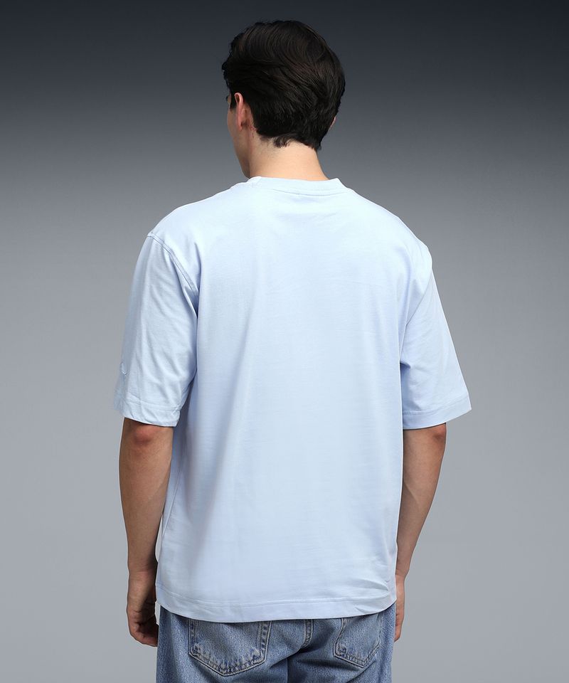 PUMA Men Solid Crew Neck Cotton Blend Blue T-Shirt - Image 8
