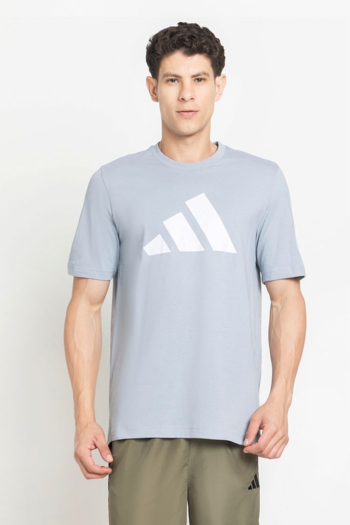 adidas Men Grey Printed Cotton T-Shirt - Image 7