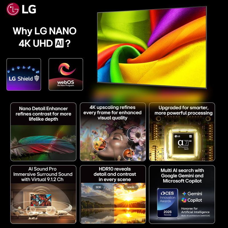 LG 55 inch 4K Ultra HD Smart WebOS TV 2026 - Image 6