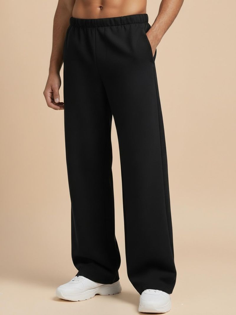 METRONAUT Printed Men Black Track Pants - Image 5
