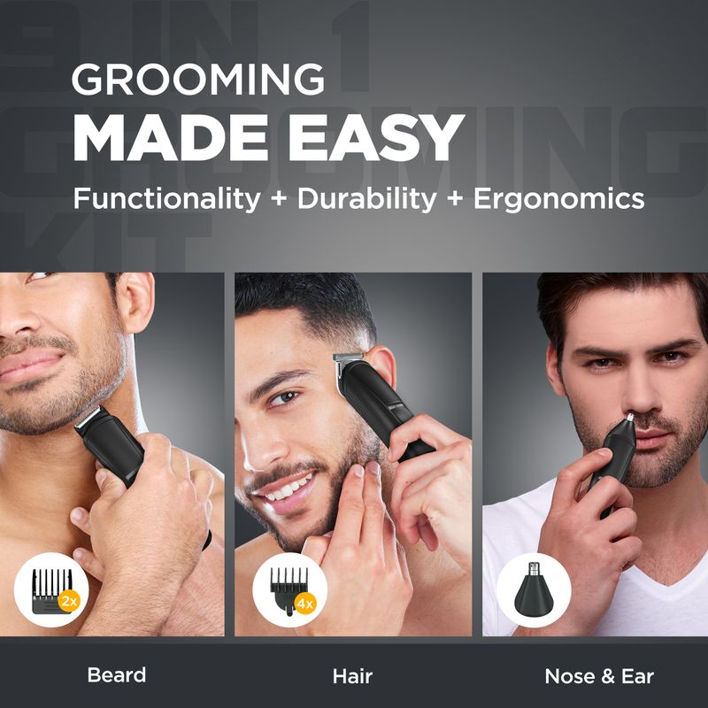 HAVELLS 9 in 1 Grooming Kit Grooming Kit 120 min Runtime 1 Length Settings (Black) - Image 5