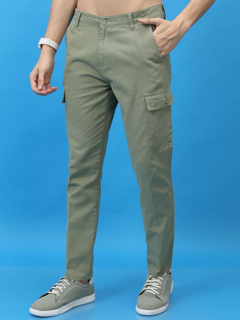 HIGHLANDER Men Regular Fit Green Pure Cotton Trousers - Image 8