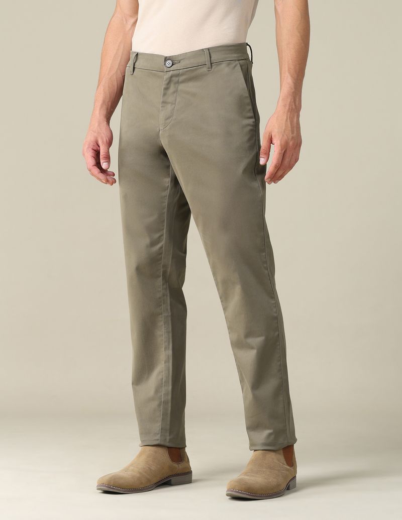 U.S. POLO ASSN. Men Slim Fit Brown Pure Cotton Trousers - Image 8