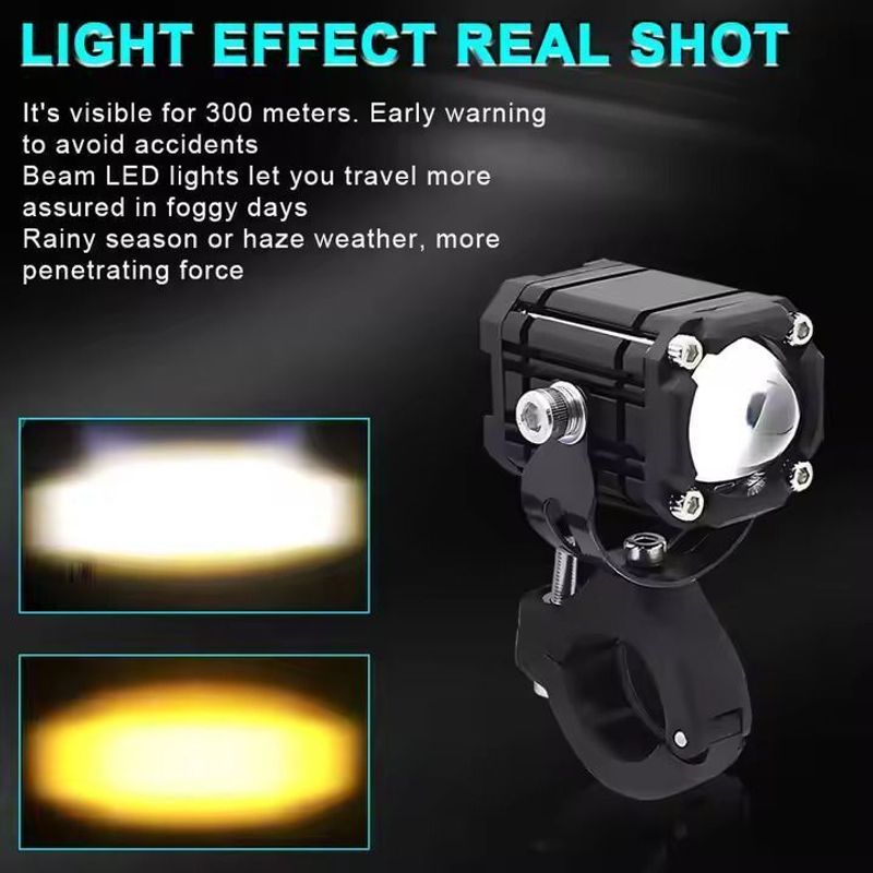 WESSER Universal Motorcycle LED Spotlight Headlight three color LED Lens Fog Lamp Motorbike, Car, Truck, Van LED (12 V, 20 W) (Universal For Bike, Pack of 2) - Image 6