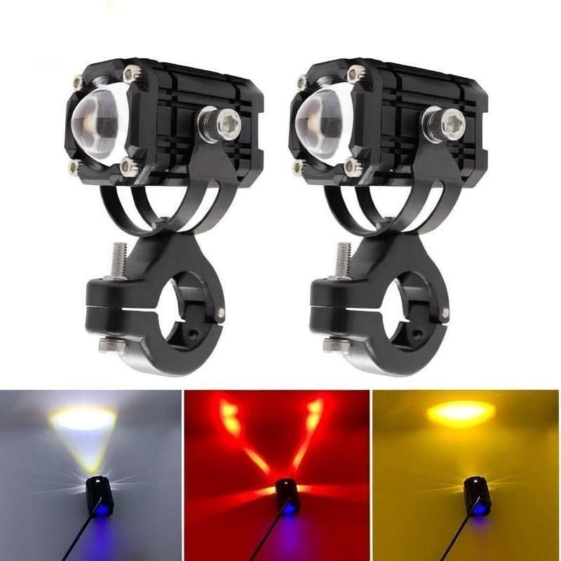 WESSER Universal Motorcycle LED Spotlight Headlight three color LED Lens Fog Lamp Motorbike, Car, Truck, Van LED (12 V, 20 W) (Universal For Bike, Pack of 2) - Image 5