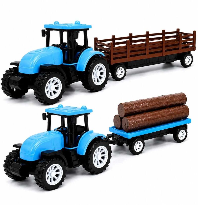 Liztora Farm Tractor Toy Set, Pull-Back Action, Pack of 2, Multicolor - Image 3