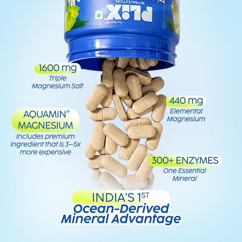 The Plant Fix Plix Tri-Magnesium Plus Tablets | Triple Magnesium Complex, 440mg Elemental Magnesium (60 Tablets) - Image 6