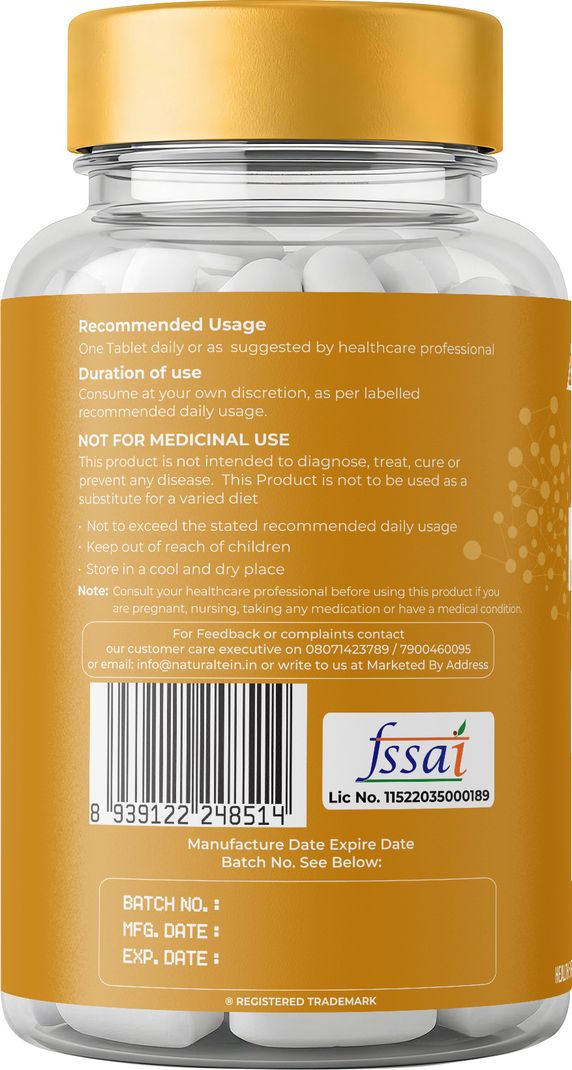 NATURALTEIN Magnesium Glycinate 1200mg 60 Tablets - Image 7