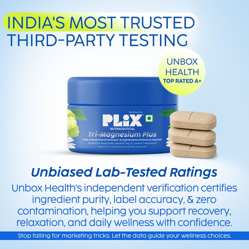 The Plant Fix Plix Tri-Magnesium Plus Tablets | Triple Magnesium Complex, 440mg Elemental Magnesium (60 Tablets) - Image 5