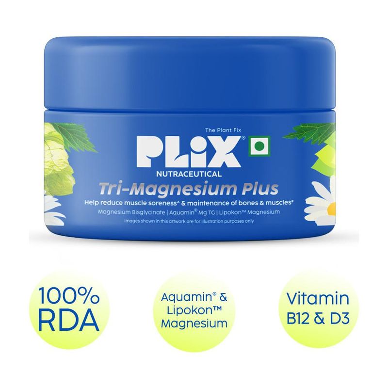 The Plant Fix Plix Tri-Magnesium Plus Tablets | Triple Magnesium Complex, 440mg Elemental Magnesium (60 Tablets) - Image 3