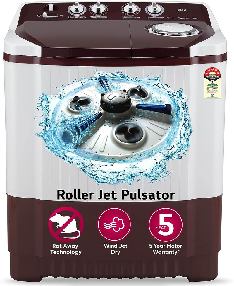 LG 8.5kg 5 Star Semi-Automatic Top Load Washing Machine (P8530SRAZ, - Image 5