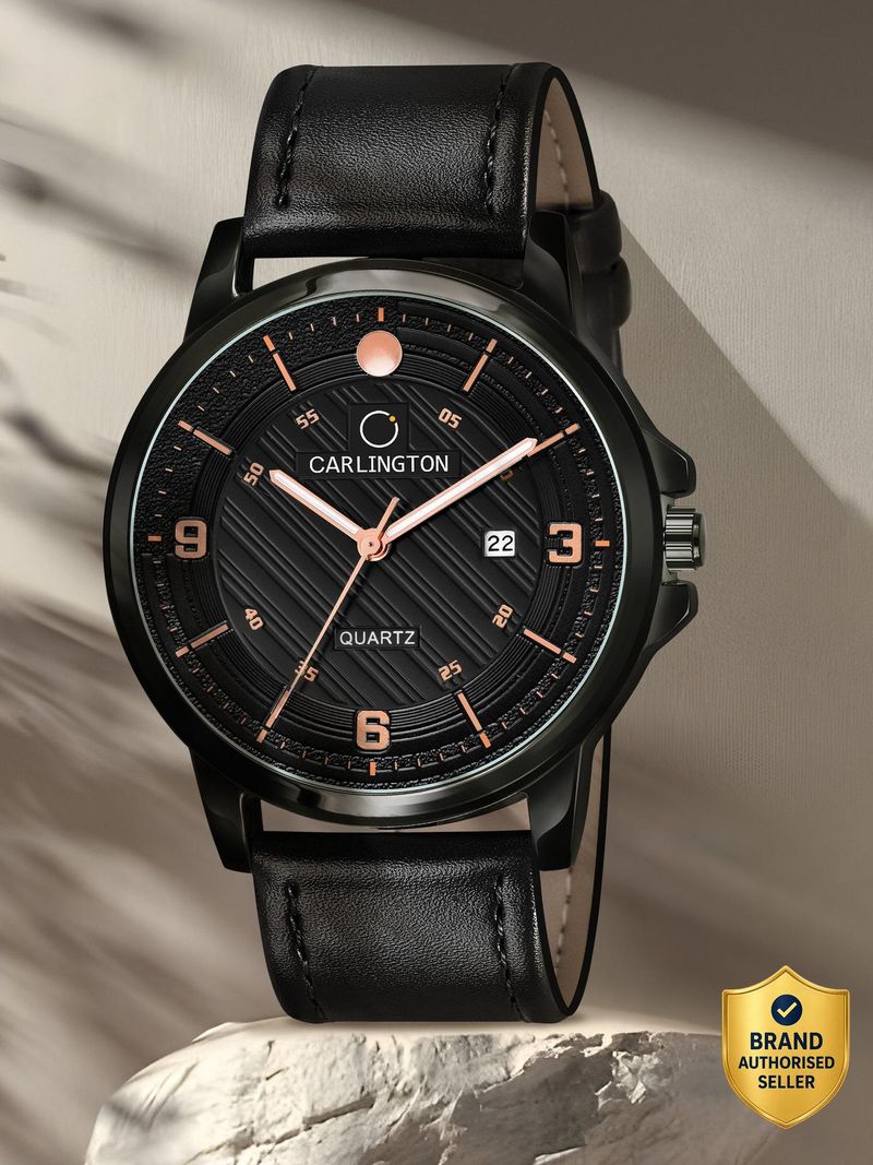 Carlington Elite CT1050 Black Analog Watch with Mesh Strap - Image 5