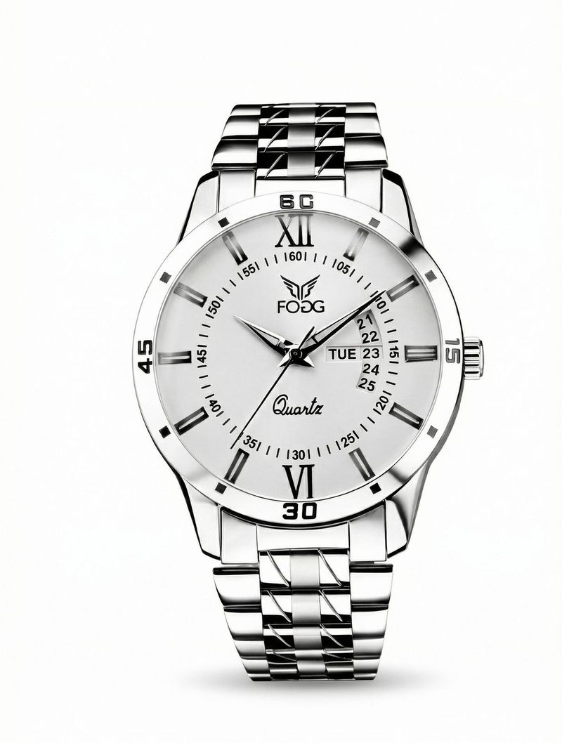 FOGG Working Day and Date Analog Watch - For Men 2047-WH - Image 5