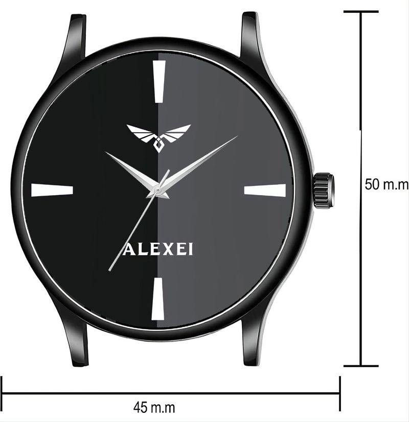 Alexei Premium Dark Grey Softest Silicon Strap ALX5282 Analog Watch - For Men And Boy Minimalist Dial with Tricolor Accent - Image 8