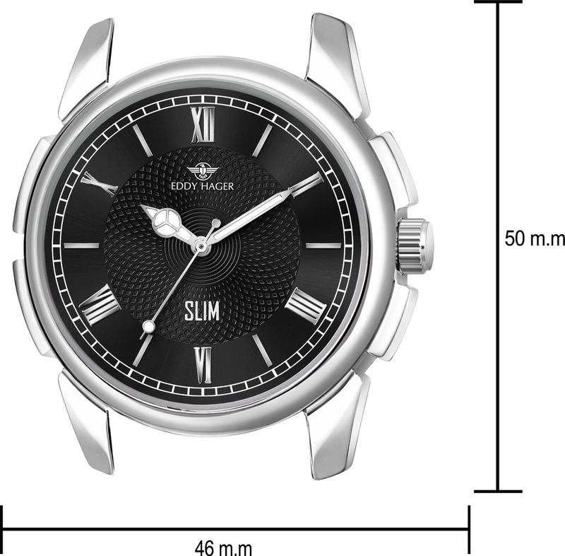 EDDY HAGER Slim Analog Watch - For Men EH-313-BLACK - Image 8