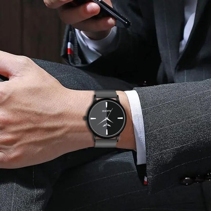 Alexei Premium Dark Grey Softest Silicon Strap ALX5282 Analog Watch - For Men And Boy Minimalist Dial with Tricolor Accent - Image 7