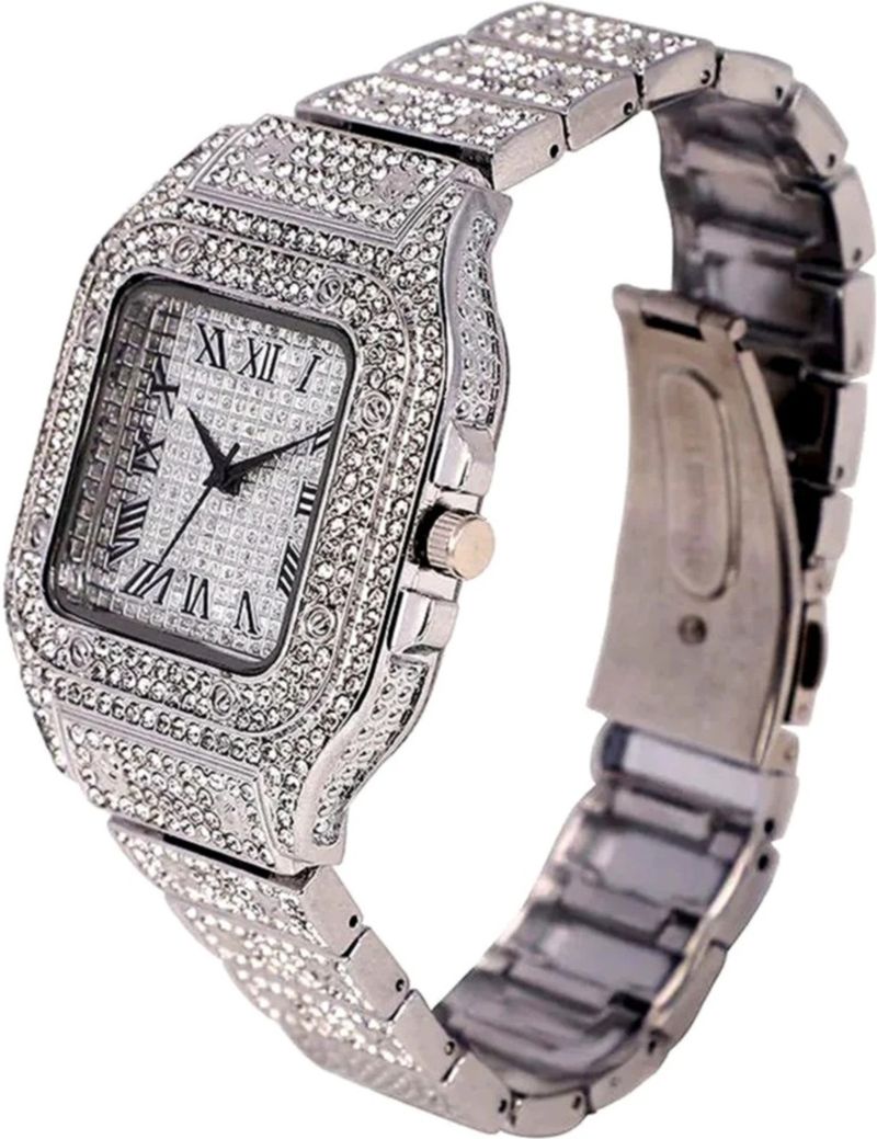 QUANTEX Ice Silver Luxury Diamond Analog Watch - Image 7