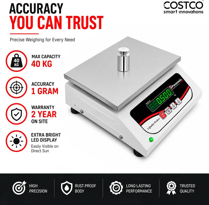 Costco PAN-40K 40kg Digital Weighing Scale - Image 6