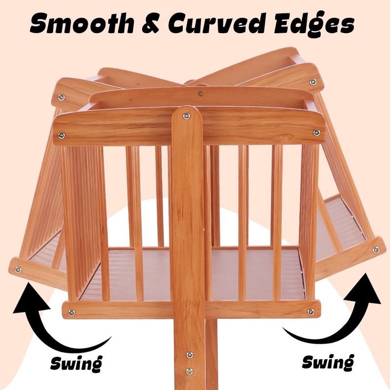 baybee Medusa Wooden Cradle for Baby New Born Baby Swing Cradle | Baby Crib with Mosquito Net, Baby Jhula with Swing Lock Function| Baby Bed Wooden Cot for Sleeping (Beige, Beige) - Image 7