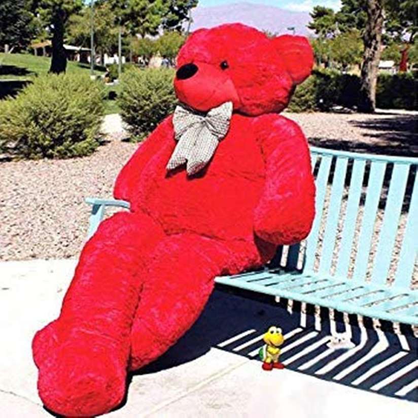 Teddy Bear for Your Love Feet Red Color (6ft-Teddy-Red-N