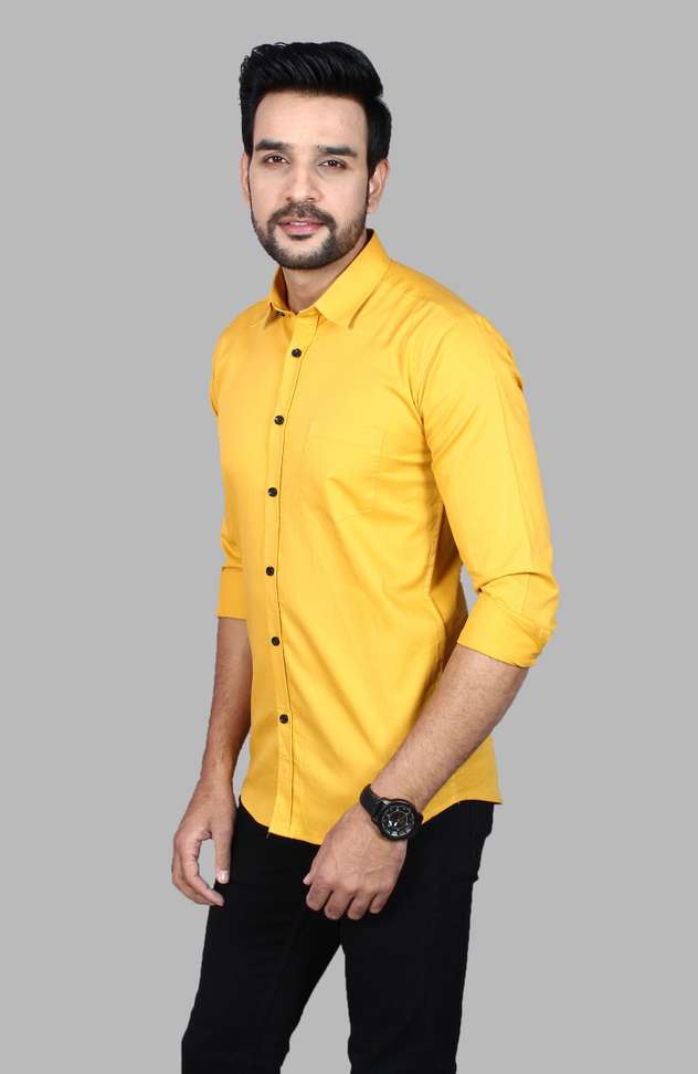 Liza Martin Men Solid Formal Yellow Shirt Price in India - Buy Liza Martin Men Solid Formal Yellow Shirt online at Shopsy.in - Image 7